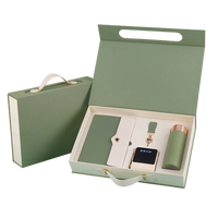 Coffret Cadeau d'Affaires de Luxe 2026 Personnalisé avec Logo Imprimé UV : Tasse Isotherme, Porte-clés, Carnet A5 en PU et Batterie Externe