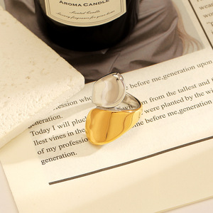 Stainless Steel <b>Ring</b> Geometric Shape Gold Plated Women's Open Design Fashion Jewelry Gift - Product Image 3