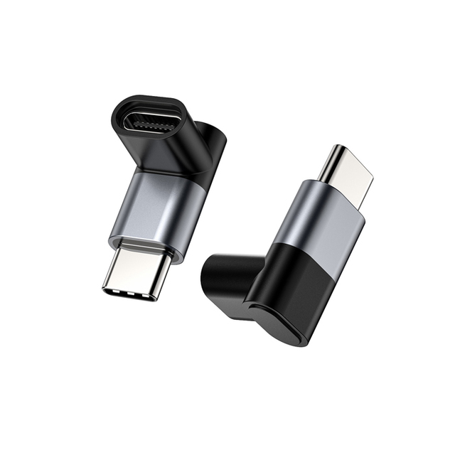 D3107 90 degree angle USB 3.2 Fast Charger USB C to Type-C USBC 4K 60Hz 20gbps PD100W extension Adapter Male to Female