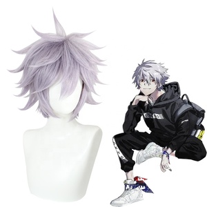 วิกผมคอสเพลย์อนิเมะ <span class=keywords><strong>Kaworu</strong></span> <span class=keywords><strong>Nagisa</strong></span> สีม่วงเทา ยาว 30 ซม. วัสดุ EVA ทนความร้อน ขายส่ง - Product Image 2