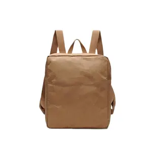 高品质促销轻薄纸袋防水背包旅行安全耐用水洗牛皮纸背包学校背包