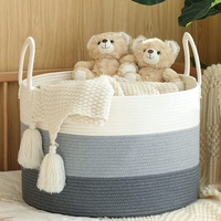 Panier de rangement en corde de coton écologique, grande capacité, design moderne et simple, pour le linge, les vêtements, les articles divers