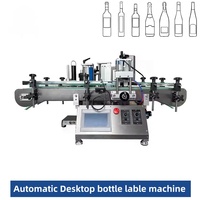 Machine d'étiquetage automatique à écran tactile haute précision à moteur électrique de table pour bouteilles en verre de formes variées, aliments et boissons