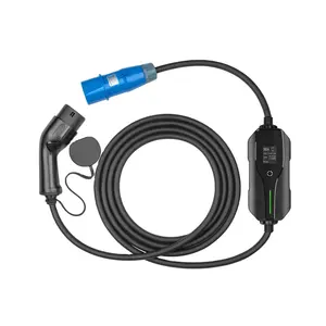 Cei 62196 tipo 2 plugue portátil, conector para carregamento doméstico, 16a 20a 32a com ficha azul ecr para carro elétrico