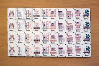 Gemütliches Heim-Thema Amerikanisches Mahjong-Set, Kaffee-Buch-Kerzen-Pflanzenmuster 166 Spielsteine mit Jokers