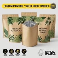 Sachet Doypack en Papier Kraft Écologique, Doublé Aluminium, Stratifié, Refermable, 100g 250g, Impression Personnalisée, pour Noix Biologiques, Fruits Secs, Biscuits