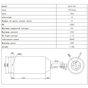 Apisqueen AQ70 Max 15kw 130kv Brushless Waterproof Internal Rotary Motor For Hydrofoil Boat - Product Image 5