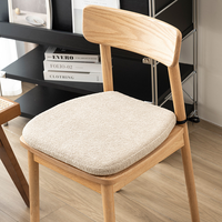 Zitkussen van traagschuim voor eetkamerstoelen, U-vormig zitkussen met bandjes, antislip rug, teddy fleece pluche hoes voor houten stoelen