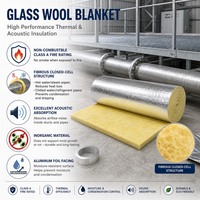 Rouleau de laine de verre en aluminium imperméable certifié CE pour l'isolation des conduits et des tuyaux CVC, usage en entrepôt et extérieur
