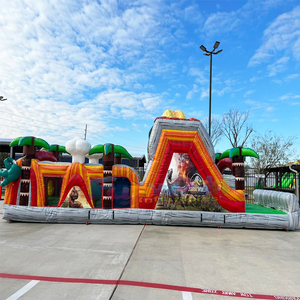 Pista de obstáculos inflable comercial de Jurassic Park para fiestas infantiles, casa de brinco inflable con pista de obstáculos para adultos - Product Image 3