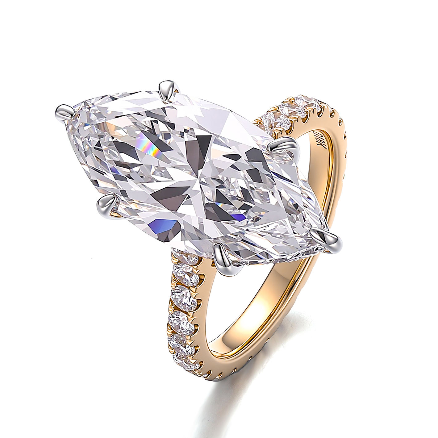 แหวนเพชรแล็บทอง 14K แท้