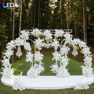 LEDA Wedding Decoration Large Stage Flower Arch <b>Stand</b> White Metal Arch <b>Backdrop</b> for Wedding - Product Image 3