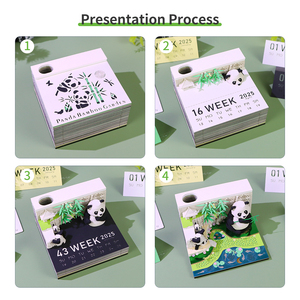 2025 nóng bán New Panda Memo Pads với lịch Bookmark tờ giấy giải nén đồ chơi tùy chỉnh dính Lưu ý pad - Product Image 4