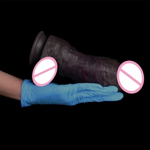 2.64inch Thick Penis Dual Layer Realistic Black <b>Dildo</b> for Adult Anal G-Spot Fun Safe Silicone Hands-free Exploration Sex Toys - Product Image 4