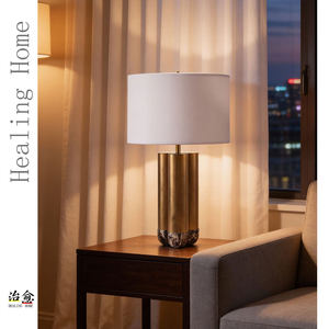 Atotalof Modern Gold Fabric Table <b>Lamp</b> E27 <b>LED</b> 220V Switch Control For Living Room Bedroom - Product Image 1