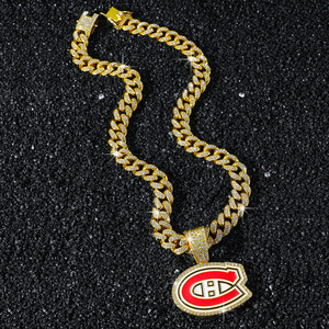 Collar con Colgante de Logotipo de Equipo con Diseño Innovador, Estilo Hiphop, para Hombre, Joyería de Moda, Venta al Por Mayor - Product Image 3