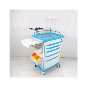 Carrito de Emergencia Médico Multifuncional Vivatest, Carro de Hospital de Plástico y Acero ABS con 4 Ruedas, Diseño Contemporáneo para Infusiones - Product Image 2