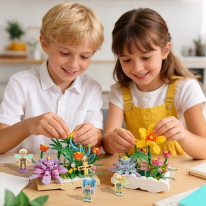 Popular Kit de Bloques de Construcción de Ladrillos Pequeños con Diseño de Ramo de Girasoles, Juguete Creativo de Ensamblaje para Niños, Decoración de Escritorio, Regalo Conmemorativo - Product Image 2