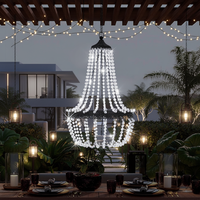Lanterne solaire LED suspendue en cristal moderne TSINYE IP65, luminaire extérieur en métal, décoration de jardin, lumière blanc chaud
