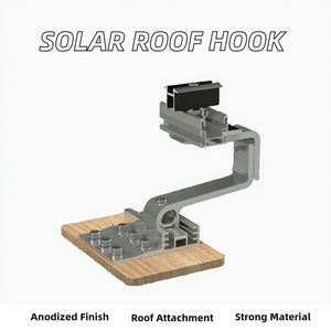 Crochet de toit réglable en aluminium pour panneaux solaires doubles, résistant aux vents de 60 m/s et aux charges de neige de 1,5 KN/m², pour système de montage photovoltaïque sur toit en pente - Product Image 3