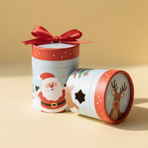 Factory Direct Custom Santa Holiday Paper Tube for Christmas Gift Packaging High Quality Round Cardboard Cylinder <b>Container</b> Box - Product Image 5