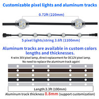 Luz LED de Punto para Exteriores Gouly, Resistente al Agua IP68, UCS7604 RGBW, Iluminación Permanente para Aleros con Efecto de Persecución de Color