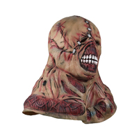 Masque de Noël et d'Halloween en latex effrayant pour cosplay zombie, costume de fête de tyran chauve d'horreur, déguisement fantaisie