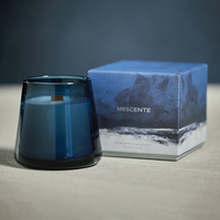 Bougie parfumée Mescente de luxe personnalisée unique en verre avec couvercle et boîte cadeau