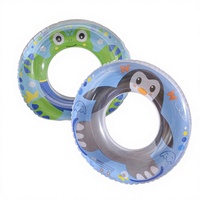 BMJ Bouée de natation gonflable épaissie pour enfants, motif grenouille et pingouin, en PVC écologique, pour bébé (à porter sous les aisselles)