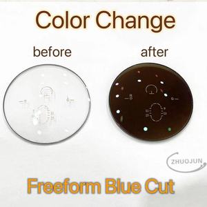 RX 1.56 SHMC Freeform Đường Cắt Màu Xanh Dương Tiến Bộ/Chuyển Đổi Khối Màu Xanh Dương/Ống Kính Màu Nền Không Có Ánh Sáng - Product Image 4