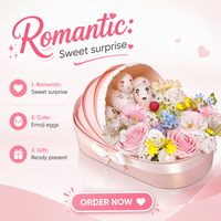 Nouvelle boîte cadeau florale pour berceau de nouveau-né, boîte à fleurs double usage, boîtes rigides en carton gaufré, matériaux recyclés, vente en gros pour fleuristes