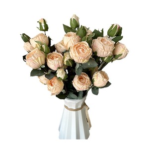Bouquet de roses artificielles Queyiyi, 13 têtes, arrangement de fleurs en soie pour mariage et décoration intérieure - Product Image 5