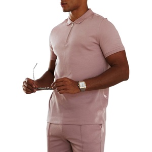 OEM Vente en gros T-shirts de luxe pour hommes 100% Coton Coupe ajustée Col montant Anti-boulochage Haute qualité Confortable Tricoté Classique - Product Image 1