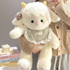 Peluche di Pecora Estetica 'Good Night', Morbido Agnello Imbottito Kawaii, Cuscino per Dormire, Decorazione per la Camera, Regalo di Compleanno per Ragazze - Product Image 4