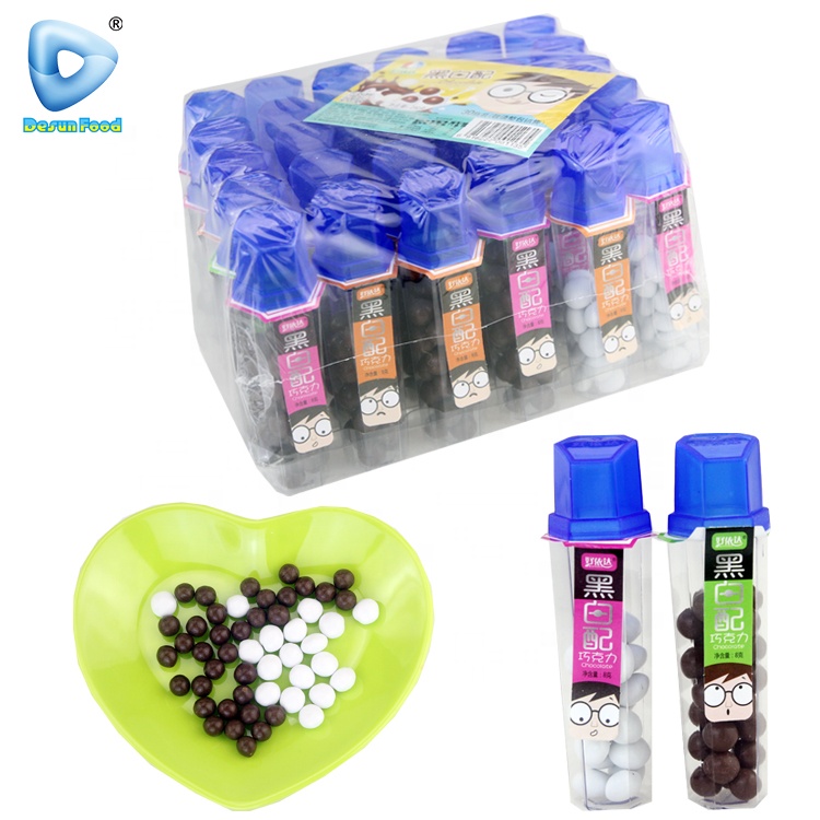 Оптовая продажа, индивидуальные сладкие Халяльные закуски, шоколадные конфеты, черно-белый шоколадный шар