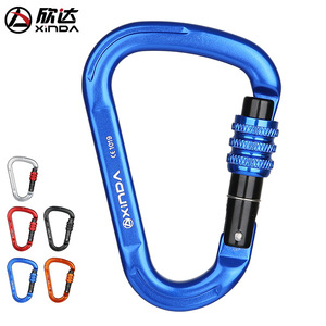Xinda Pear Shaped Carabiner Aluminum Alloy <b>Threaded</b> Main <b>Lock</b> For Climbing Safety Equipment - Product Image 3