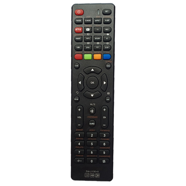 Universal RM-L1130+X Smart Remote Control for All Brands TV 433MHz Frequency ABS Material With NETFLIXKEY MYAPP Smart Button