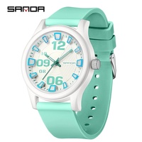 SANDA 3252 Reloj de cuarzo popular para estudiantes Reloj deportivo para niños con cinta de silicona resistente al agua a la moda y simple