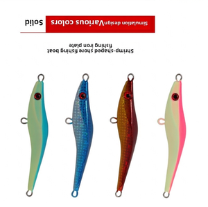 Esca Artificiale in Metallo a Forma di Gamberetto con Effetto Laser per Pesca in Mare e da Riva, Senza Ami - Product Image 3