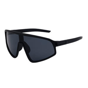 Lunettes de soleil sport KJ-1073, monture noire en PC, polarisées UV400, coupe-vent, pour cyclisme, protection solaire classe 2 - Product Image 4