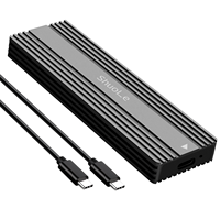 USB3.2 M.2 NVME SATA casing penutup aluminium SSD protokol ganda 10Gbps casing Disk Drive keras transmisi kecepatan tinggi