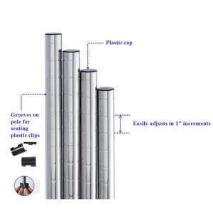 14 "W X 60" l X 60 "H 4 Capas Hogar Acero Cromado Almacenamiento Metal NSF Utilidad Alambre Estante Estantería - Product Image 5