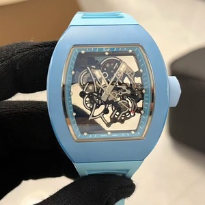 The all-new upgraded 055 Fog Blue Ceramic top-of-the-line luxury men's Tourbillon <b>automatic</b> mechanical power Reserve watch - Product Image 2