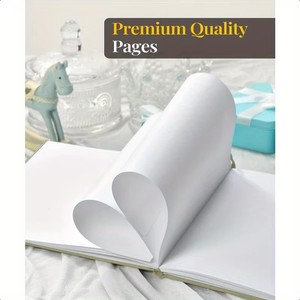 Libro degli Ospiti Personalizzato con Copertina <span class=keywords><strong>in</strong></span> Lino, Libro degli Ospiti con Copertina Rigida e Tasche per Foto per Ricevimenti di Nozze ed Eventi - Product Image 5