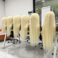 Perruques Lace Frontale Complète HD Transparente 13x6 Sans Colle, Cheveux Humains Vierges Raides Blond 613 de Luxe, Fournisseur de Cheveux Humains Vietnamiens