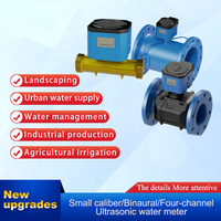 Débitmètre à ultrasons à deux canaux Compteur d'eau liquide de grand diamètre avec double alimentation Pipeline chaude et froide en plastique de type M-Bus