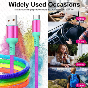 Cargador Rápido Colorido de 1M 66W, <span class=keywords><strong>Cable</strong></span> <span class=keywords><strong>USB</strong></span> C a <span class=keywords><strong>USB</strong></span> C, Carga Rápida Tipo C para iPad Pro Air, iPhone 16 Pro Max, MacBook, Galaxy - Product Image 2