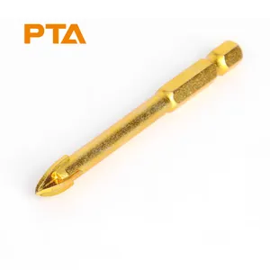 Titanium Carbide Tile Glass Drill Bit Cross Spear Point Head Drill Bits