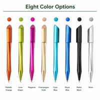 Stylo bille triangulaire à mécanisme rotatif, finition laquée métallique, impression personnalisée sur le dessus et le dessous, stylos promotionnels pour cadeaux en gros