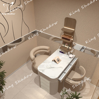 Haute qualité beauté ongles Tables tiroirs étagères verre personnalisé Salon meubles maquillage Dressing Station ongles manucure Table